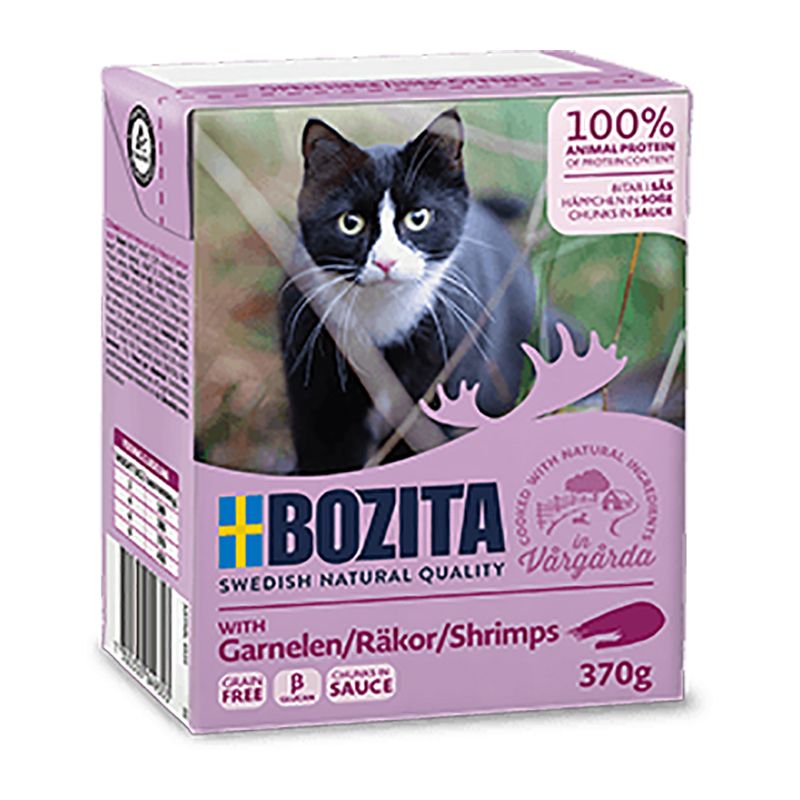 Bozita Feline Υγρή Τροφή για Ενήλικες Γάτες σε Φακελάκι με Γαρίδες χωρίς Σιτηρά & Γλουτένη 370gr A35-BOZ.64935