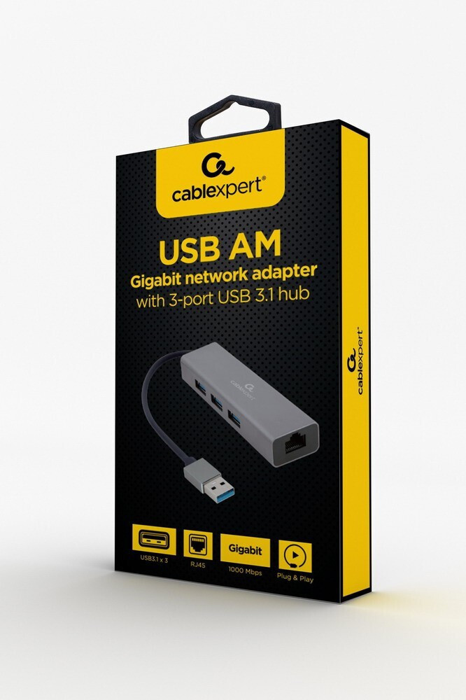 Cablexpert USB 3.0 Hub 3 Θυρών με σύνδεση USB-A Γκρι - Image 3