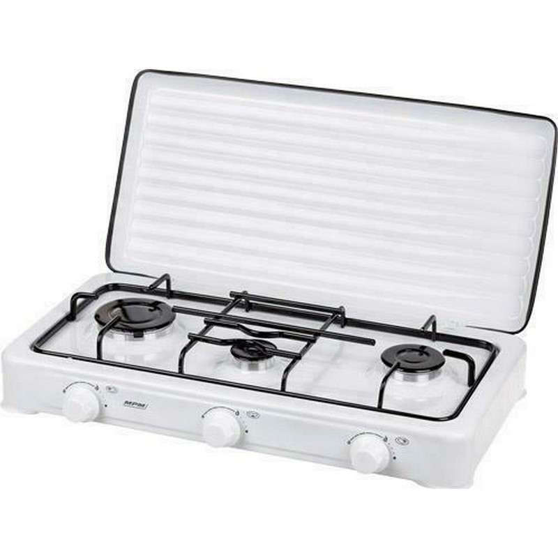 MPM SMILE- Επιτραπέζια Εστία Υγραερίου Τριπλή Λευκή