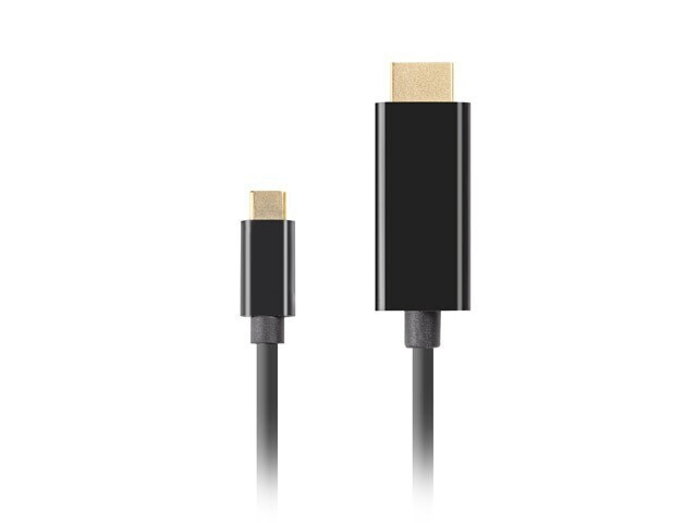 Lanberg HDMI male - USB-C male 1m Μαύρο (CA-CMHD-10CU-0010-BK) - Image 2