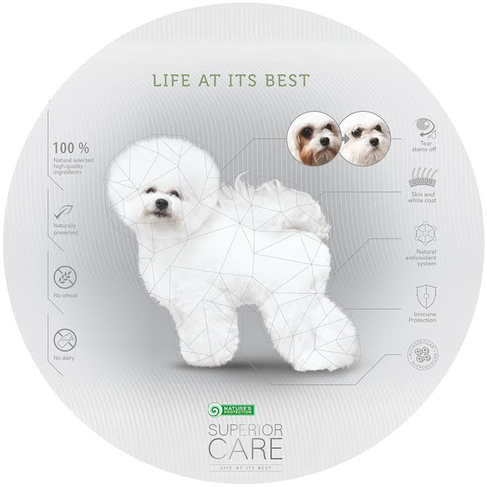 Nature's Protection Superior Care White Dogs Adult Small & Mini 1.5kg Ξηρά Τροφή χωρίς Σιτηρά & Γλουτένη για Ενήλικους Σκύλους Μικρόσωμων Φυλών με Σολομό - Image 3