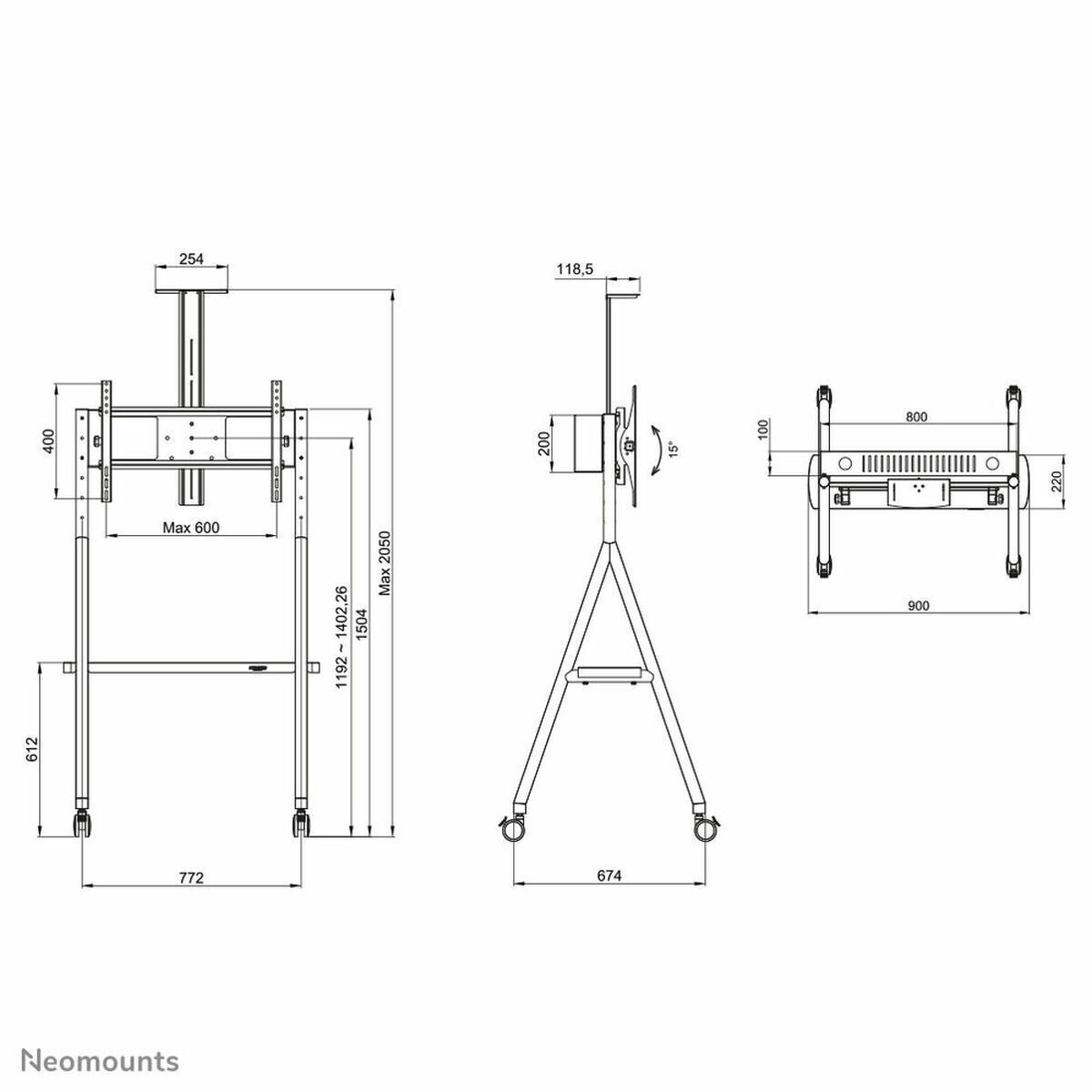 Neomounts Ns M1500 Βάση Τηλεόρασης Δαπέδου έως 50kg White - Image 2
