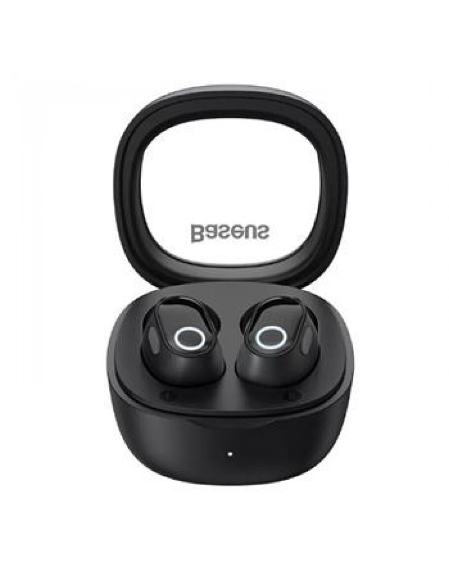 Baseus Bowie WM02 In-ear Bluetooth Handsfree Ακουστικά με Θήκη Φόρτισης Μαύρα