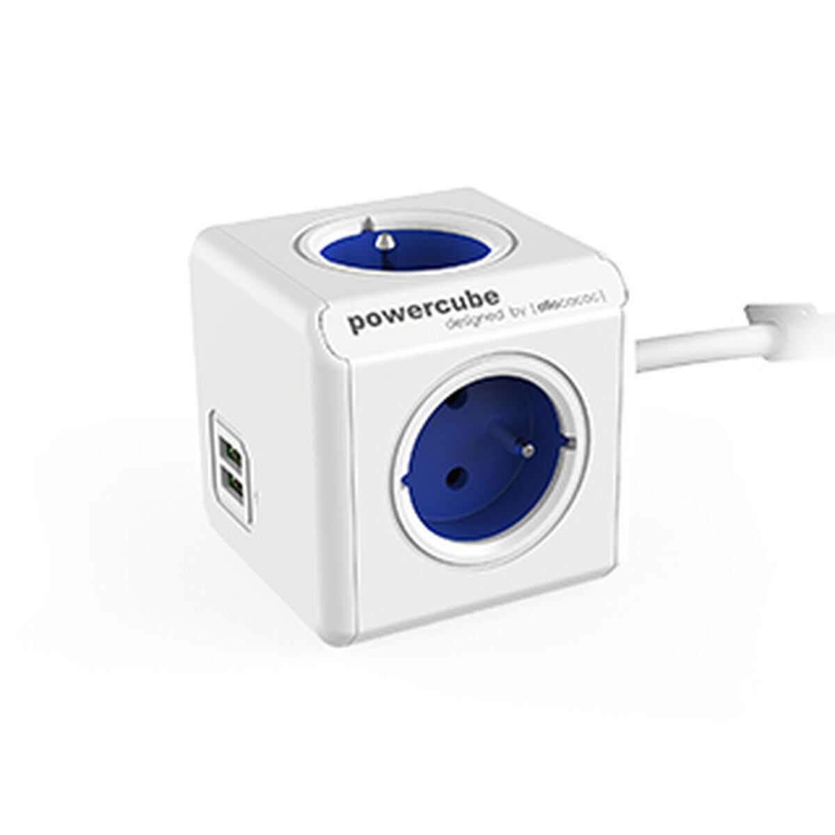 Allocacoc Extended PowerCube 4 Θέσεων με 2 USB-A και Καλώδιο 1.5m Γαλλίας - Image 2