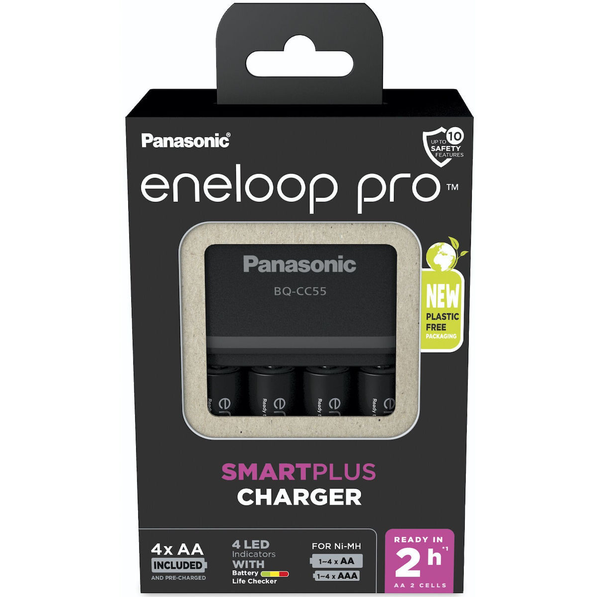 Panasonic Eneloop Pro Smart & Quick BQ-CC55 Φορτιστής 4 Μπαταριών Ni-MH Μεγέθους AA/AAA Σετ με 4x AA 2500mAh - Image 3