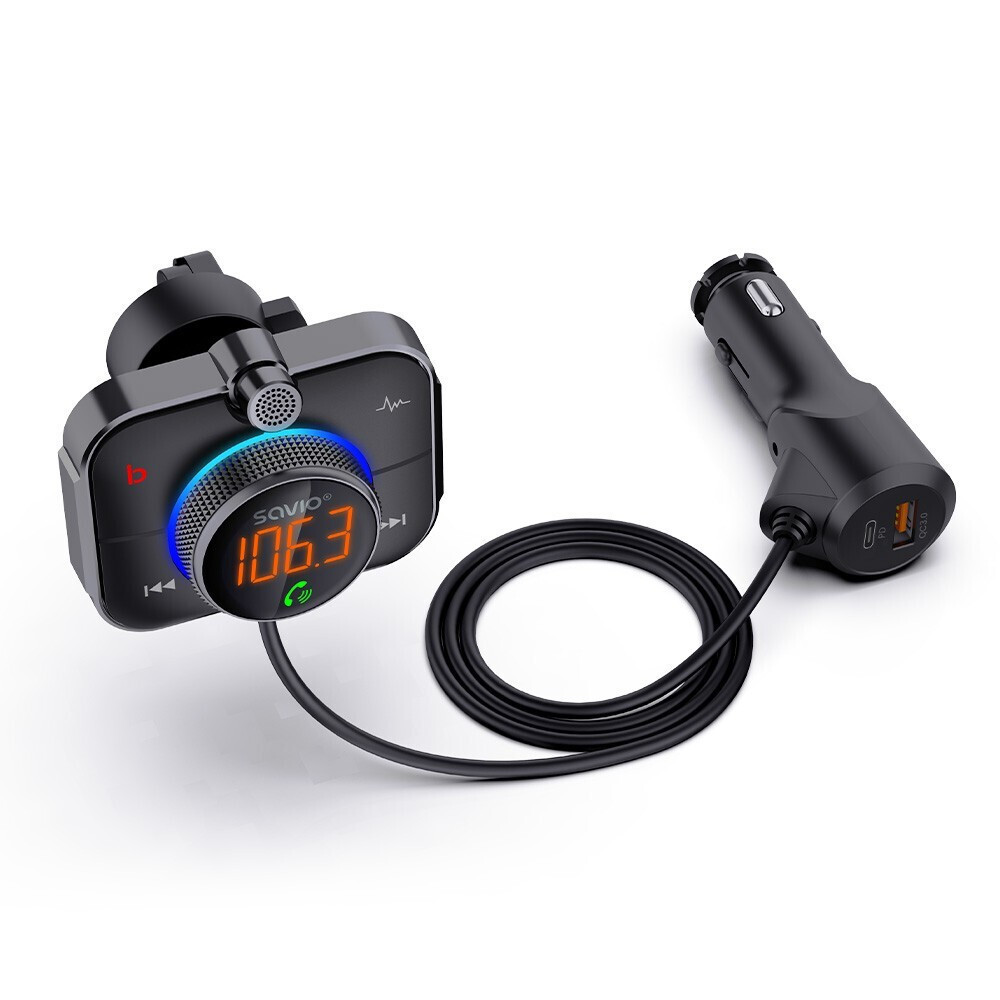 Savio FM Transmitter Αυτοκινήτου TR-14 με AUX / Bluetooth / MicroSD / Type-C / USB - Image 5