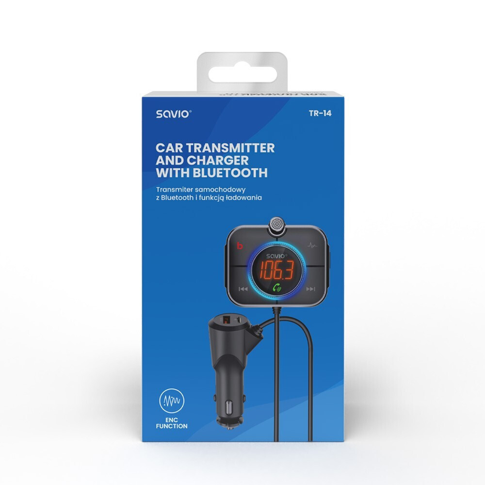 Savio FM Transmitter Αυτοκινήτου TR-14 με AUX / Bluetooth / MicroSD / Type-C / USB - Image 9