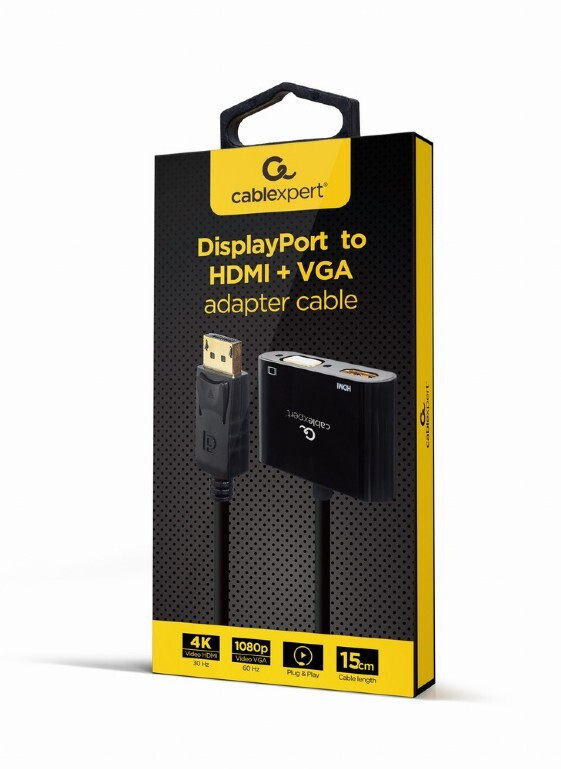 Cablexpert DisplayPort male σε HDMI / VGA female 1τμχ (A-DPM-HDMIFVGAF-01) - Image 3