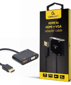 Cablexpert HDMI male σε HDMI / VGA female 1τμχ (A-HDMIM-HDMIFVGAF-01)