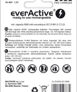 Alternative view of everActive Silver Line D 5500mAh 1.2V 2τμχ