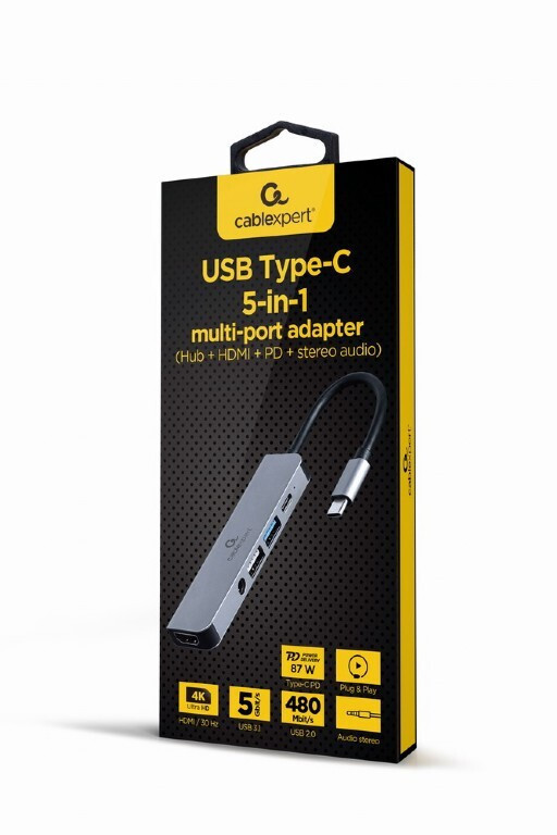 Cablexpert USB-C Docking Station με HDMI 4K PD (A-CM-COMBO5-02) - Image 2