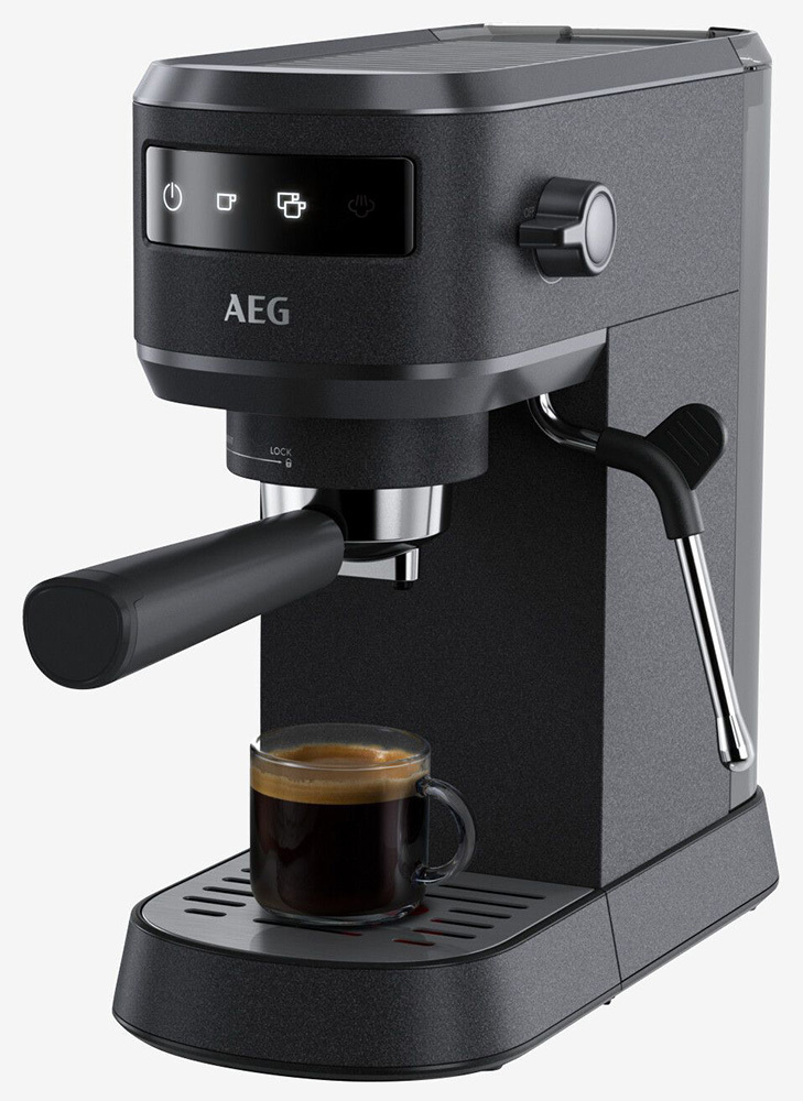 AEG Ημιαυτόματη για Αλεσμένο Καφέ Μαύρη EC6-1-6BST