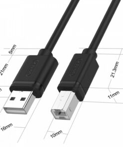 Alternative view of Unitek USB 2.0 Cable USB-A male - USB-B male Μαύρο 3m (Y-C420GBK)