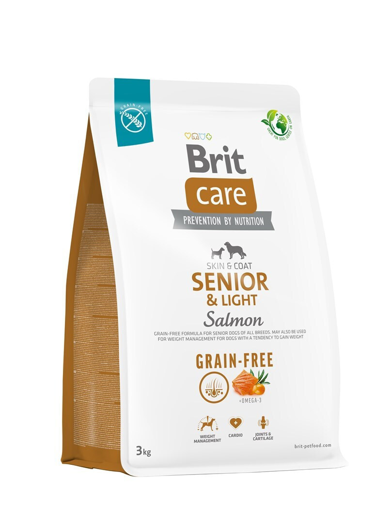 Brit Care Skin & Coat Senior & Light 3kg Ξηρά Τροφή Διαίτης, χωρίς Σιτηρά & Γλουτένη για Ηλικιωμένους Σκύλους με Πατάτες και Σολομό - Image 2