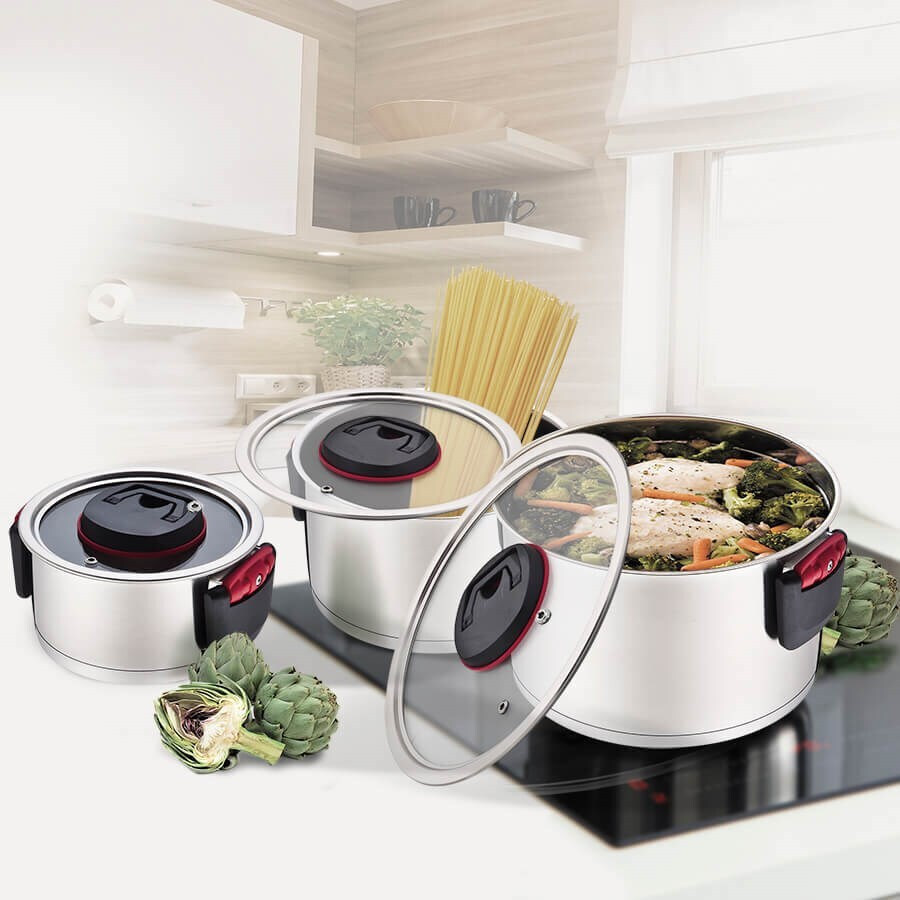 Maestro MR-3530-6 Σετ Κατσαρόλες από Ανοξείδωτο Ατσάλι Ασημί MR-3530-6 6τμχ - Image 3
