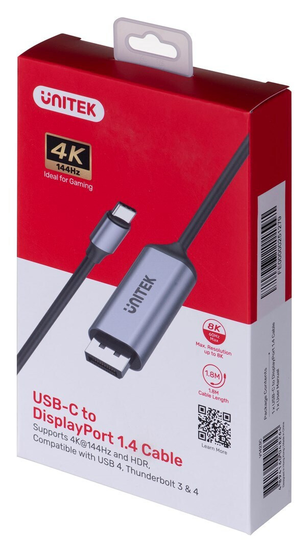 Unitek USB 2.0 USB-C male - DisplayPort 1.8m (V1423C) - Image 4