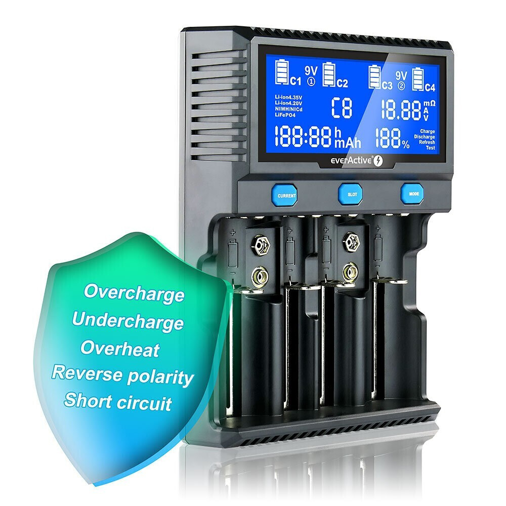 everActive UC-4200 Φορτιστής 4 Μπαταριών Li-ion/Ni-MH Μεγέθους AA/AAA/D/18650/16340/26650/14500 - Image 5