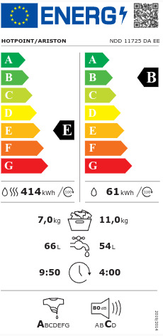 Hotpoint-Ariston NDD 11725 DA EE 11kg/7kg Ατμού 1551 Στροφές - Image 3