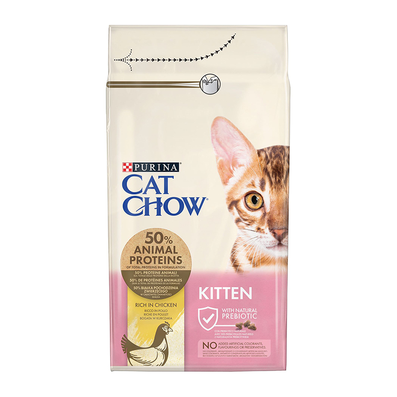 Cat Chow Ξηρά Τροφή χωρίς Γλουτένη για Ανήλικες Γάτες με Κοτόπουλο 1.5kg