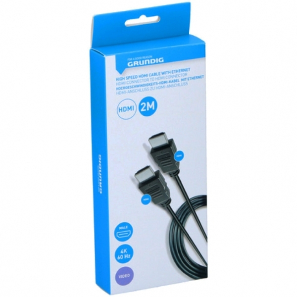 A-LAN HDMI 2.0 Cable HDMI male - HDMI male 2m Μαύρο AV-AHDMI-2.0 - Image 3