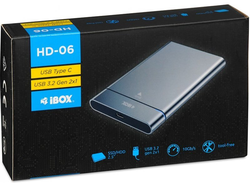 iBox HD-06 Θήκη για Σκληρό Δίσκο 2.5" SATA III με σύνδεση Type-C σε Γκρι χρώμα - Image 5