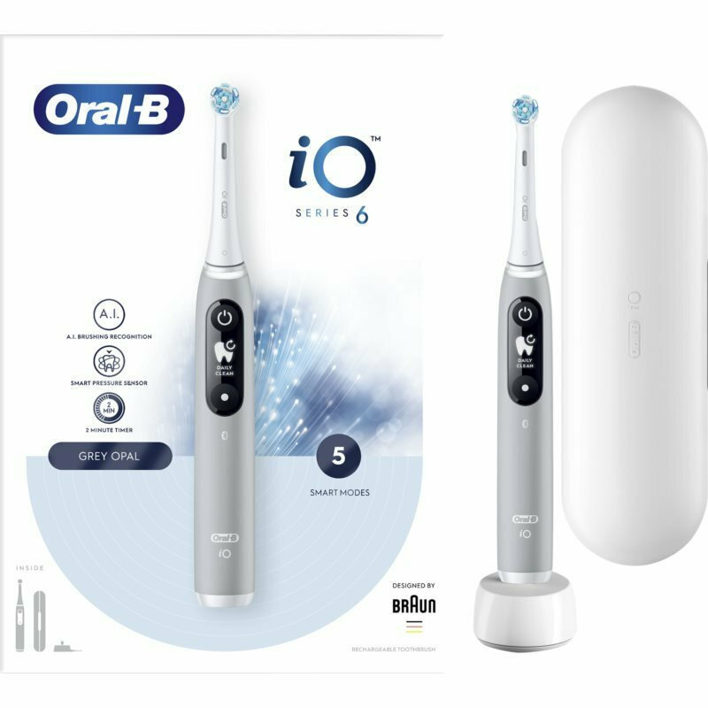 Oral-B iO Series 6 Ηλεκτρική Οδοντόβουρτσα με Αισθητήρα Πίεσης και Θήκη Ταξιδίου Grey Opal - Image 2