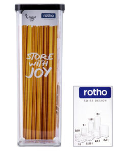 Rotho Babydesign Κουτί Ζυμαρικών με Καπάκι Γυάλινο Διάφανο 2000ml