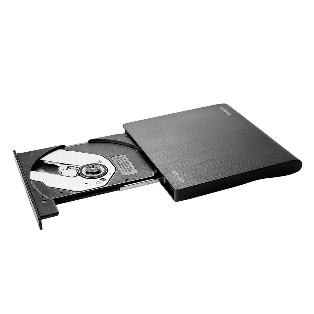 Savio Εξωτερικός Οδηγός Εγγραφής/Ανάγνωσης DVD/CD για Desktop / Laptop Μαύρο - Image 5