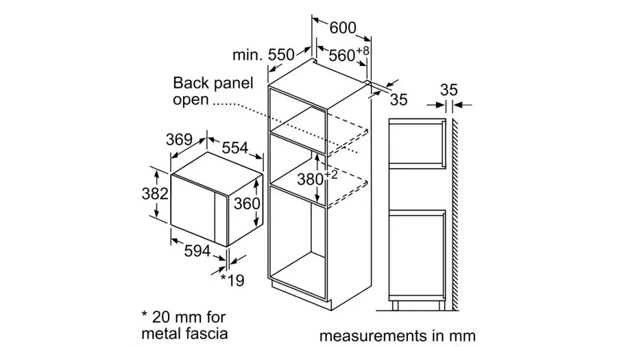 Bosch BEL554MS0 Εντοιχιζόμενος Φούρνος Μικροκυμάτων με Grill 25lt Μαύρος - Image 5