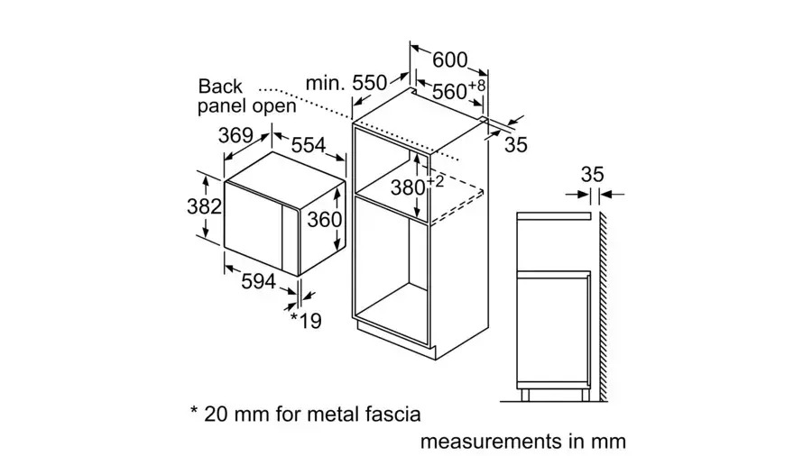 Bosch BEL554MS0 Εντοιχιζόμενος Φούρνος Μικροκυμάτων με Grill 25lt Μαύρος - Image 6