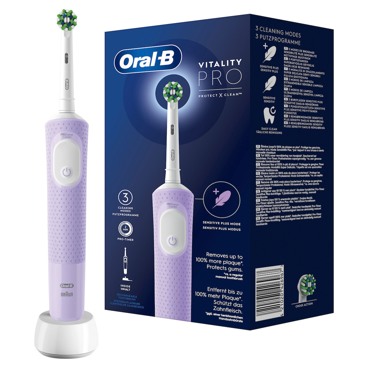 Oral-B Vitality Pro Protect X Clean Ηλεκτρική Οδοντόβουρτσα με Χρονομετρητή Lilac Violet - Image 2