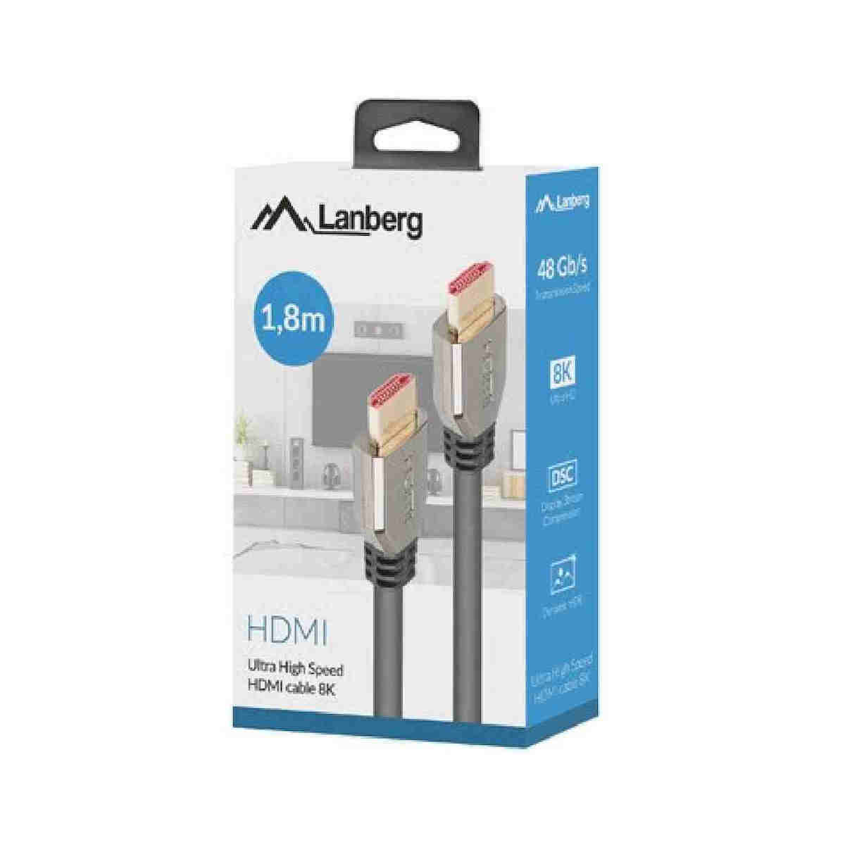 Lanberg HDMI 1.3 HDMI male - HDMI male 1.8m Μαύρο (CA-HDMI-30CU-0018-BK) - Image 3