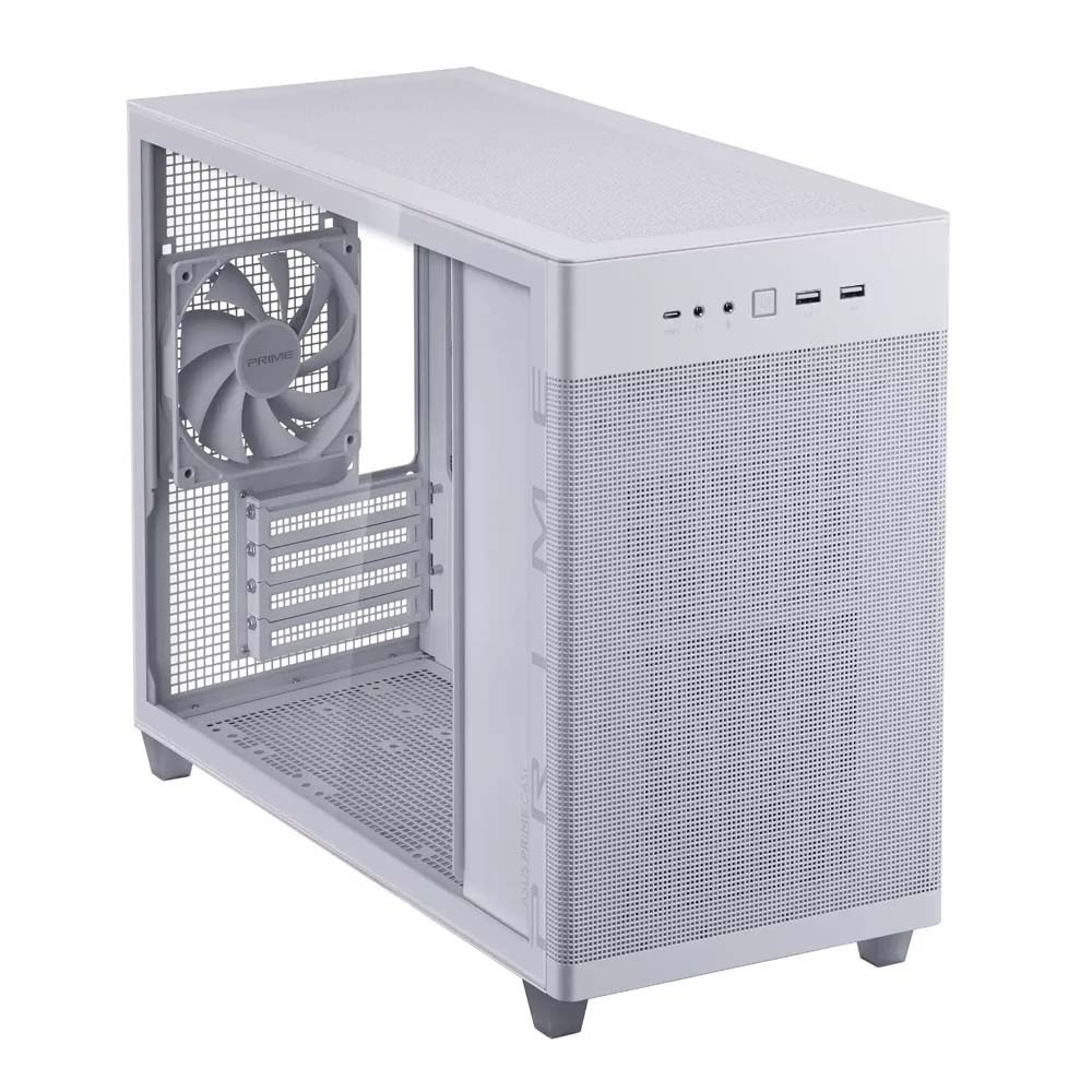 Asus Prime AP201 TG Gaming Micro Tower Κουτί Υπολογιστή με Πλαϊνό Παράθυρο White - Image 3