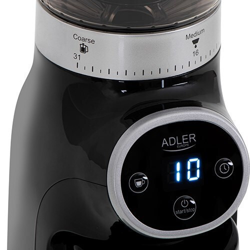 Adler Ηλεκτρικός Μύλος Καφέ 300W με Χωρητικότητα 300gr και 31 Επίπεδα Άλεσης Μαύρος - Image 4