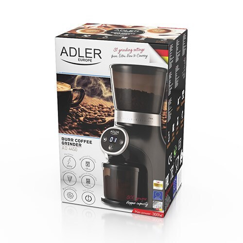 Adler Ηλεκτρικός Μύλος Καφέ 300W με Χωρητικότητα 300gr και 31 Επίπεδα Άλεσης Μαύρος - Image 2