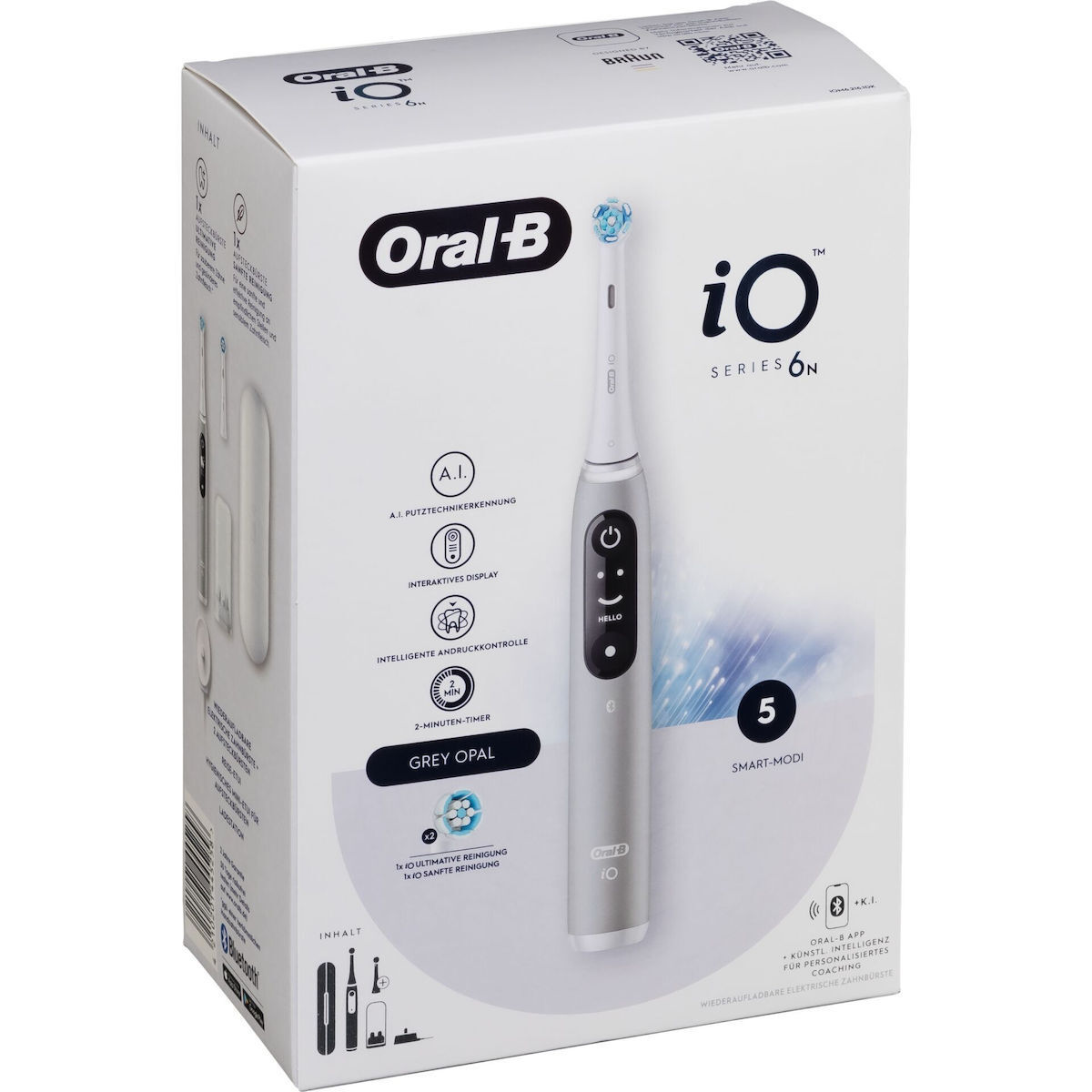 Oral-B iO Series 6 Ηλεκτρική Οδοντόβουρτσα με Αισθητήρα Πίεσης και Θήκη Ταξιδίου Grey Opal - Image 3
