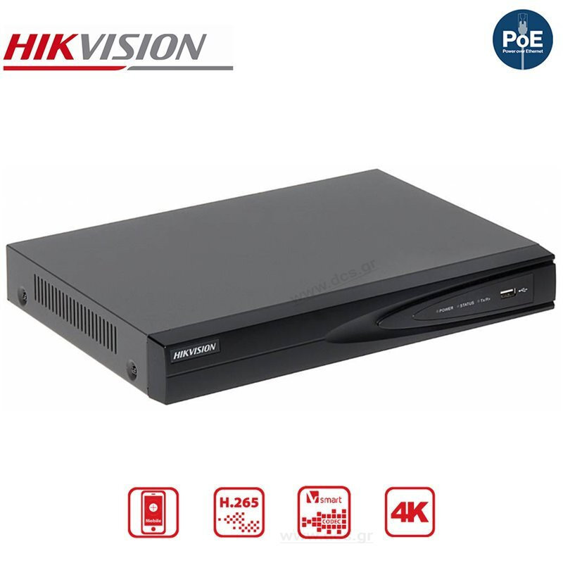 Hikvision Καταγραφικό NVR 4 Καναλιών με Ανάλυση 4K DS-7604NXI-K1/4P