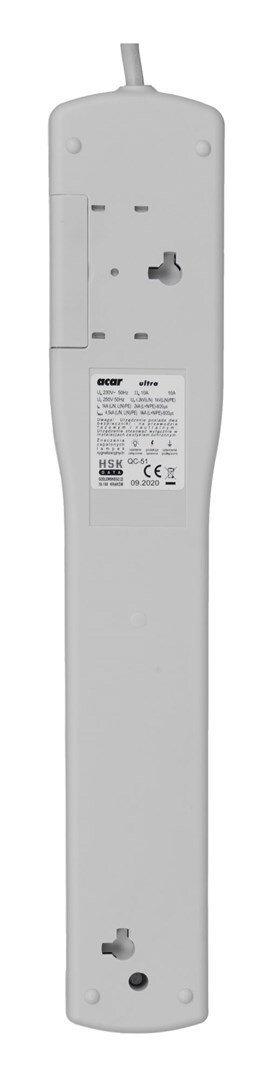Acar XP Ultra Πολύπριζο 5 Θέσεων με USB-A και Καλώδιο 1.5m Γκρι - Image 4