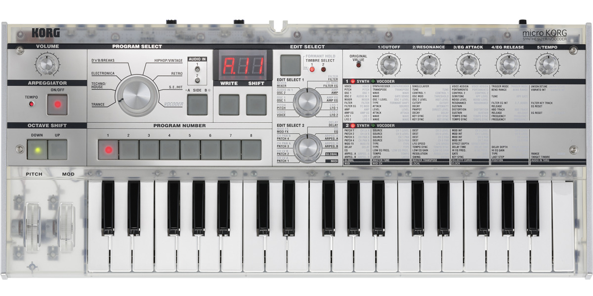 Korg Synthesizer MicroKORG Crystal με 37 Δυναμικά Πλήκτρα Διάφανο - Image 2