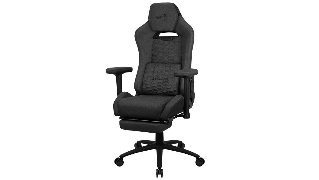 Aerocool Royal AeroWeave Υφασμάτινη Καρέκλα Gaming με Ρυθμιζόμενα Μπράτσα και Υποπόδιο Ash Black - Image 3