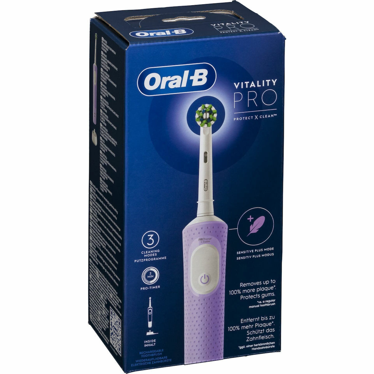 Oral-B Vitality Pro Protect X Clean Ηλεκτρική Οδοντόβουρτσα με Χρονομετρητή Lilac Violet - Image 3