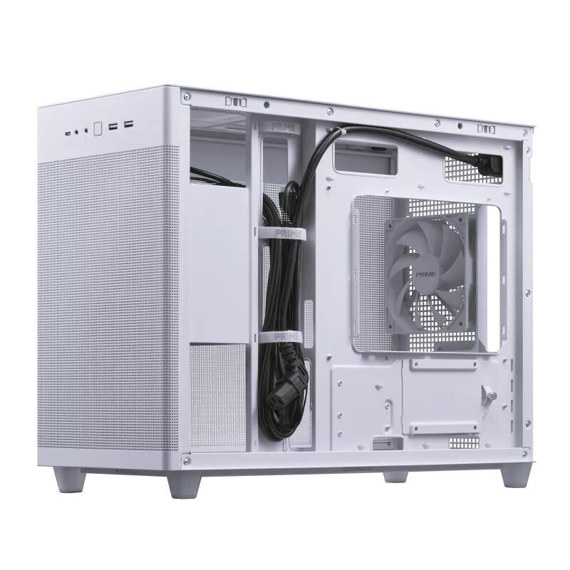 Asus Prime AP201 TG Gaming Micro Tower Κουτί Υπολογιστή με Πλαϊνό Παράθυρο White - Image 9
