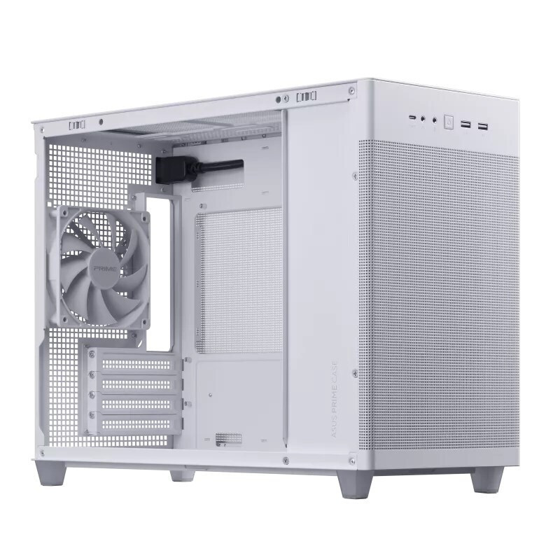 Asus Prime AP201 TG Gaming Micro Tower Κουτί Υπολογιστή με Πλαϊνό Παράθυρο White