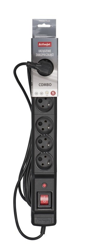 Active Jet ACJ COMBO 6Gn Πολύπριζο Ασφαλείας 6 Θέσεων με USB-A, Διακόπτη και Καλώδιο 10m - Image 3