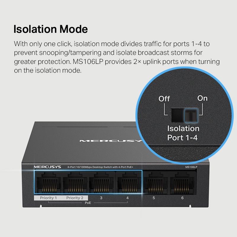 Mercusys MS106LP v1 Unmanaged L2 PoE+ - Image 5