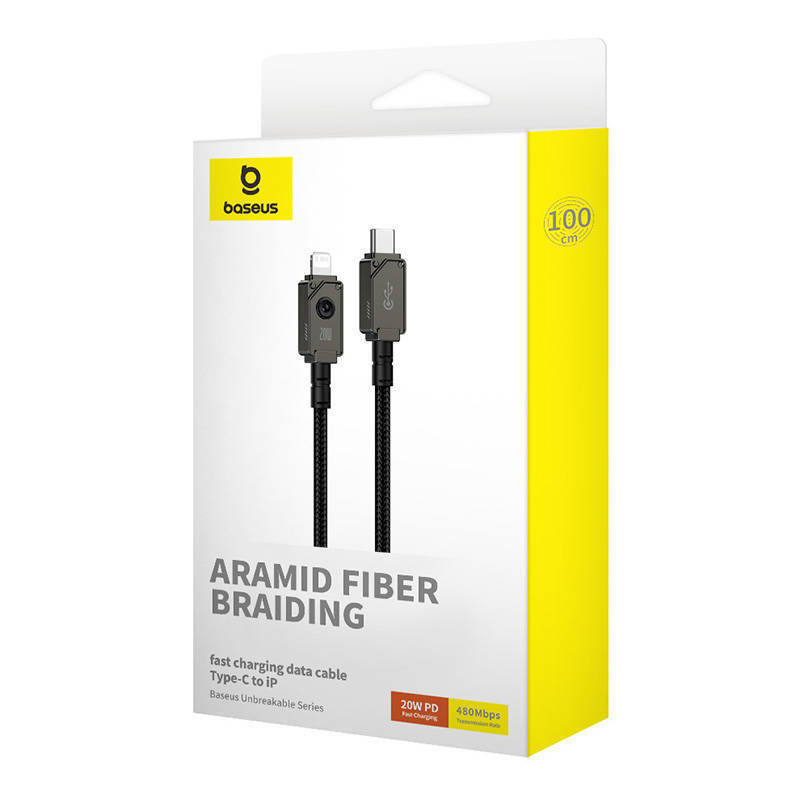 Baseus Aramid Braided USB-C to Lightning Cable 20W Μαύρο 1m (P10355803111-00) - Image 5