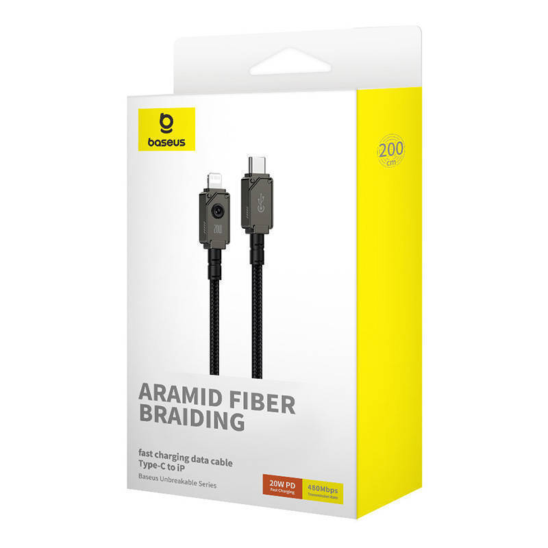 Baseus Aramid Braided USB-C to Lightning Cable 20W Μαύρο 2m (P10355803111-01) - Image 6