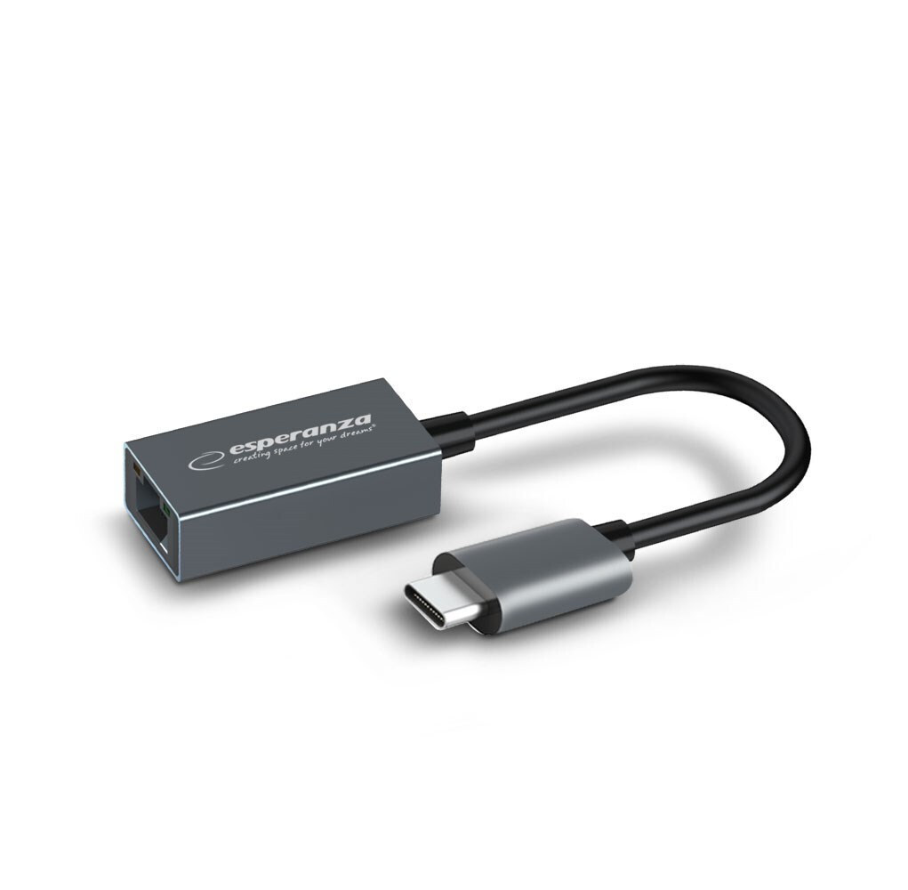 Esperanza ENA102 USB-C Αντάπτορας Δικτύου για Ενσύρματη σύνδεση Gigabit Ethernet