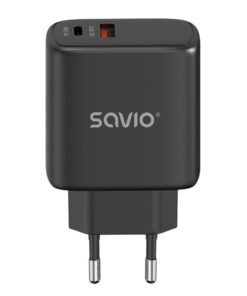 Savio Φορτιστής Χωρίς Καλώδιο με Θύρα USB-A και Θύρα USB-C 30W Power Delivery / Quick Charge 3.0 Μαύρος (LA-06)