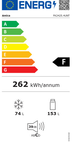 Amica Ψυγειοκαταψύκτης 227lt NoFrost Λευκός FK2425.4UNT - Image 4